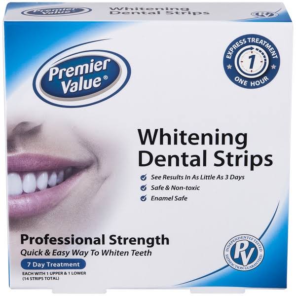 Premier Value Whitening Strips - 14 ct