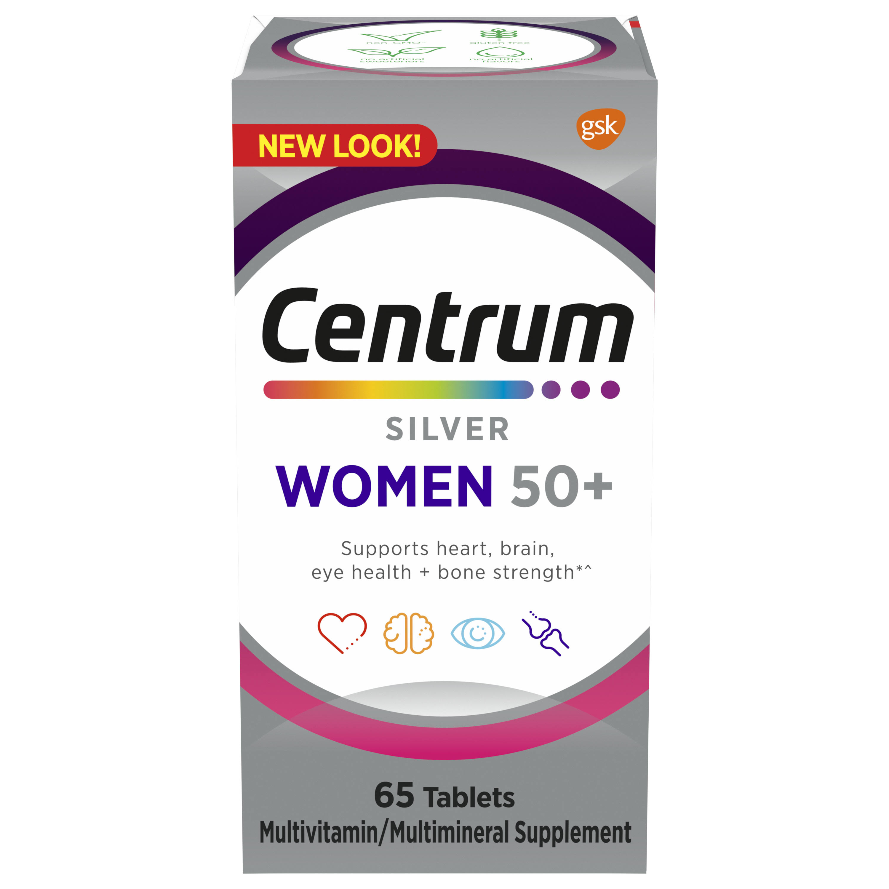 Centrum silver multivitamins for women over 50, multivitamin/multimineral supplement with vitamin d3, b vitamins, calcium and antioxidants - 65 count