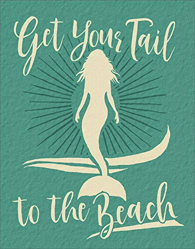 Tin Sign Get Your Tail to The Beach 12.5x16 in