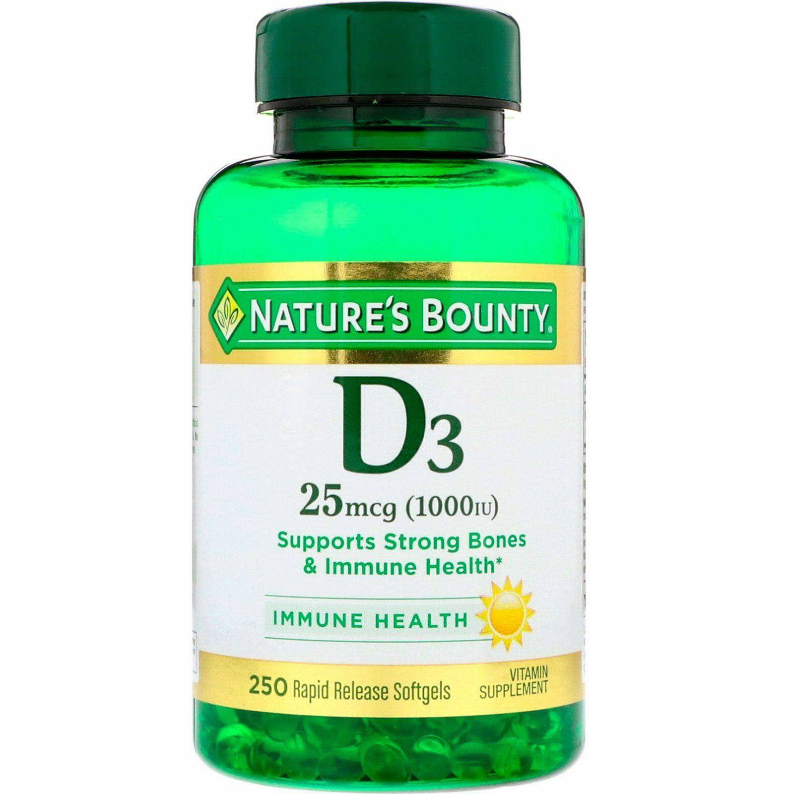 Nature's Bounty Vitamin D3 1000 IU - 250 Softgels
