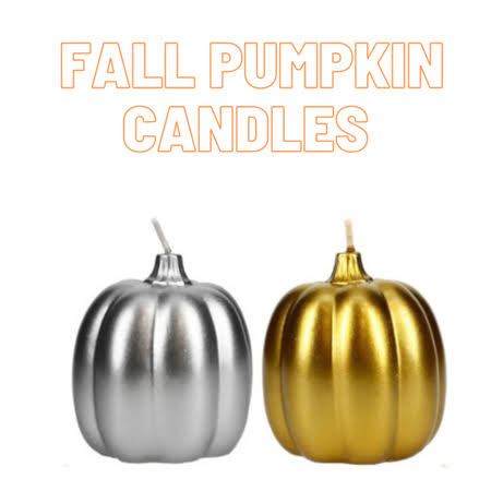Harvest Pumpkin Candles Fall Set, Gold