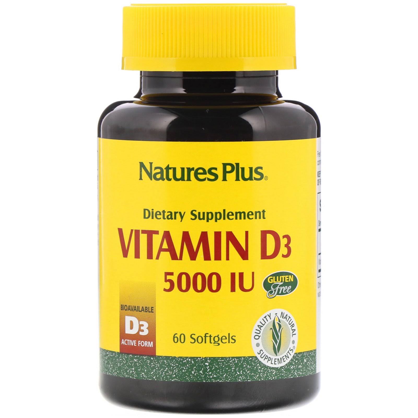 Natures Plus Vitamin D3 5000iu - 60 Softgels