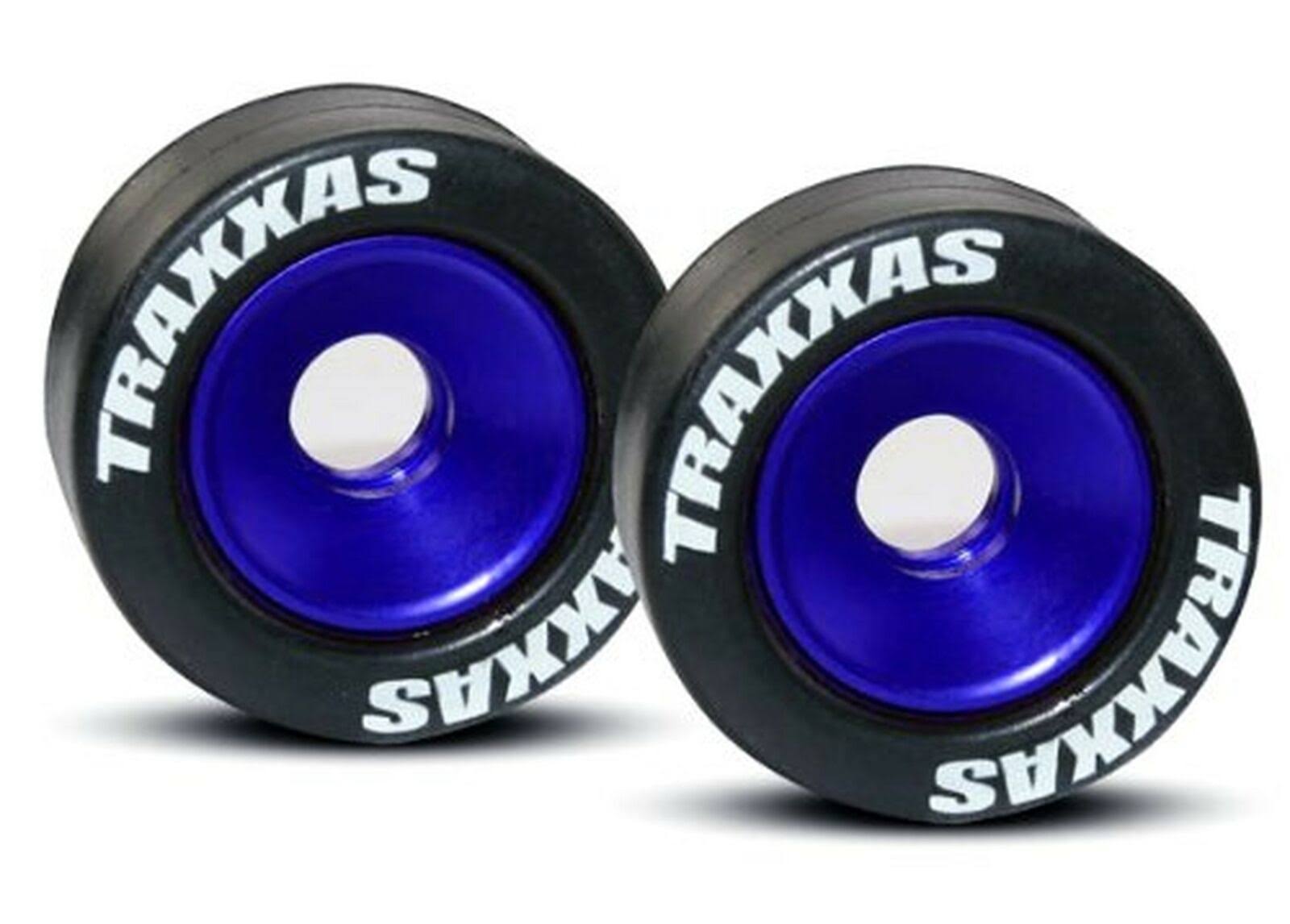 Traxxas 5186A Wheelie Bar Wheels Rubber Tires - with Bearings
