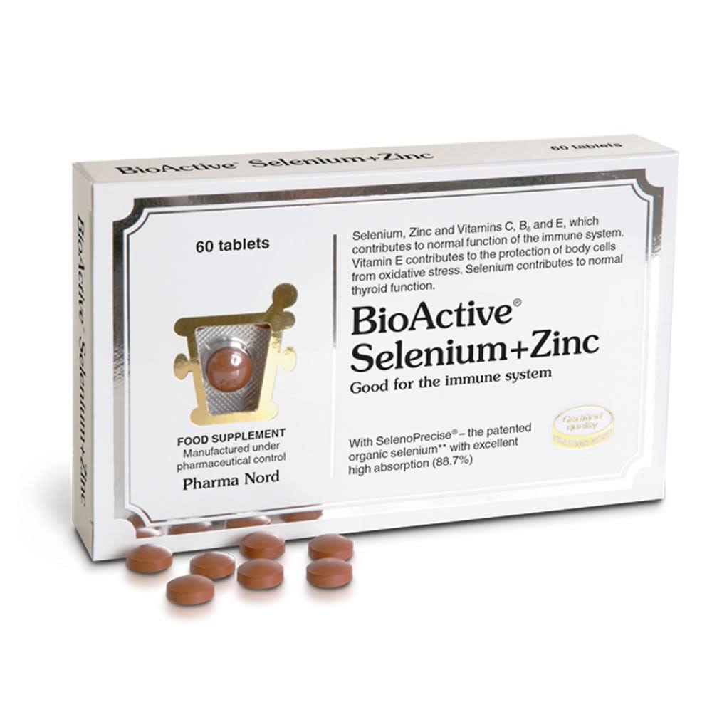 Pharma Nord Bioactive Selenium+Zinc Supplement - 60 Tablets, 26g