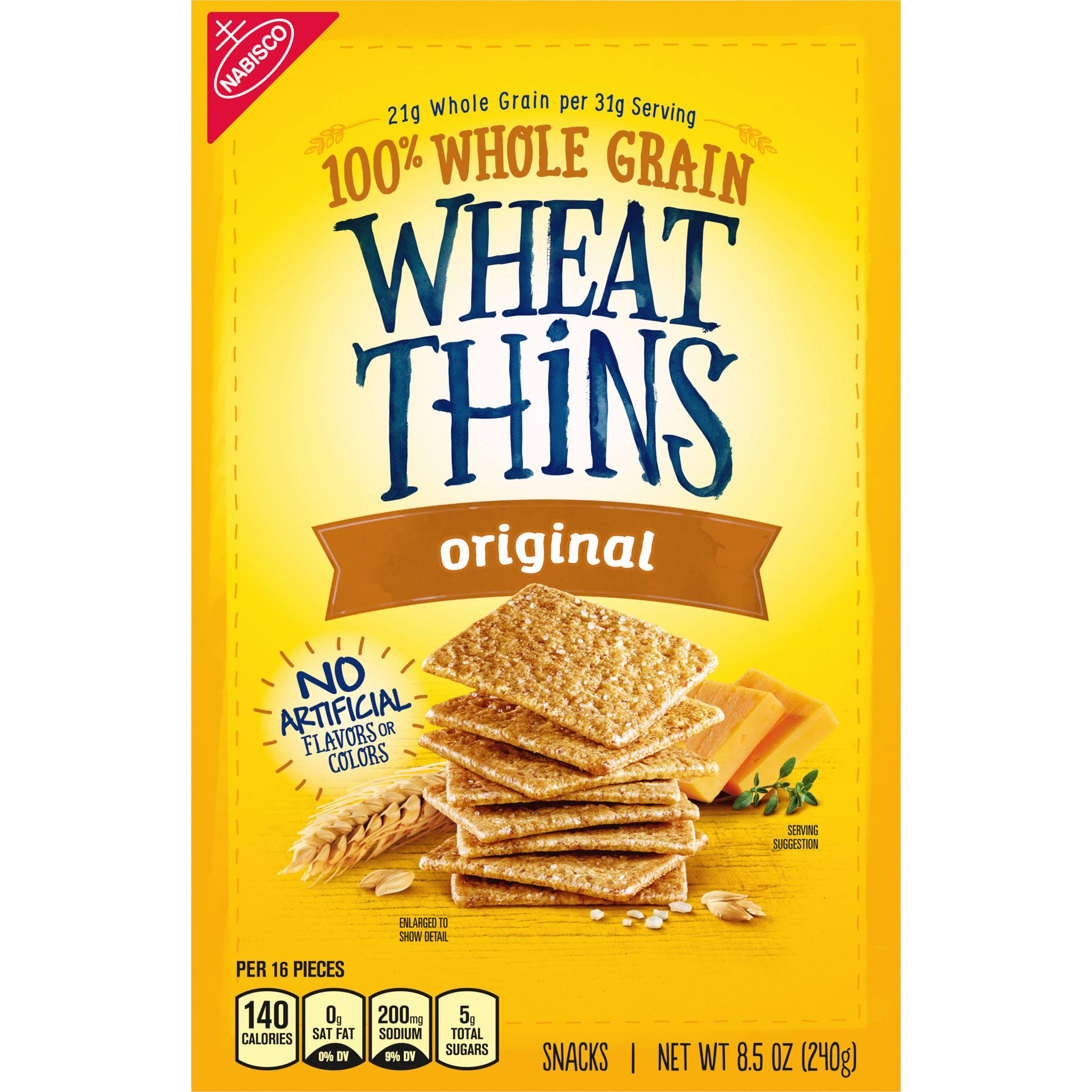 Wheat Thins Original Whole Grain Wheat Crackers, 8.5 Oz