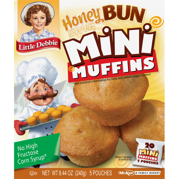 Little Debbie Muffins, Honey Bun, Mini - 5 pouches, 8.44 oz