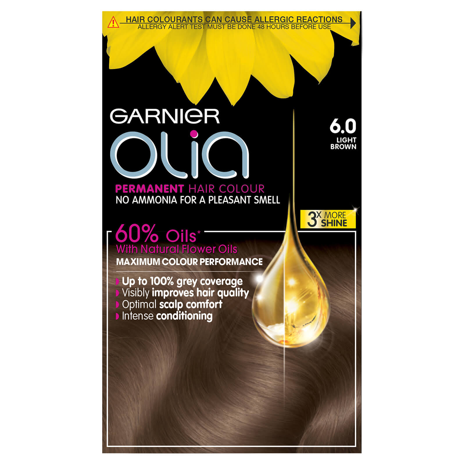 Garnier Olia No Ammonia Permanent Hair Dye - 6.0 Light Brown
