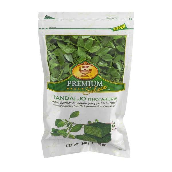 Deep Premium Select Tandaljo Indian Spinach Amaranth (Chopped & in Blocks) - 12 oz