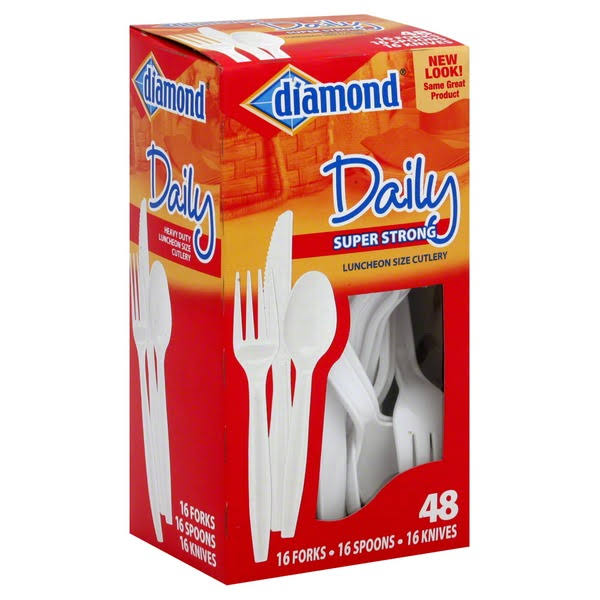 Jarden Home Brands Diamond Cutlery - 16 Forks, 16 Spoons, 16 Knives