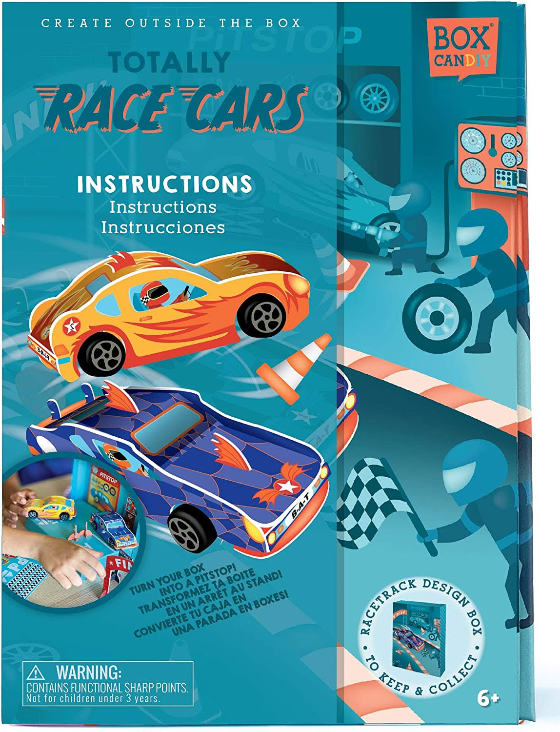 Box candiy Totally Race Cars Build and Go! Pull-back Car Racing Kit in