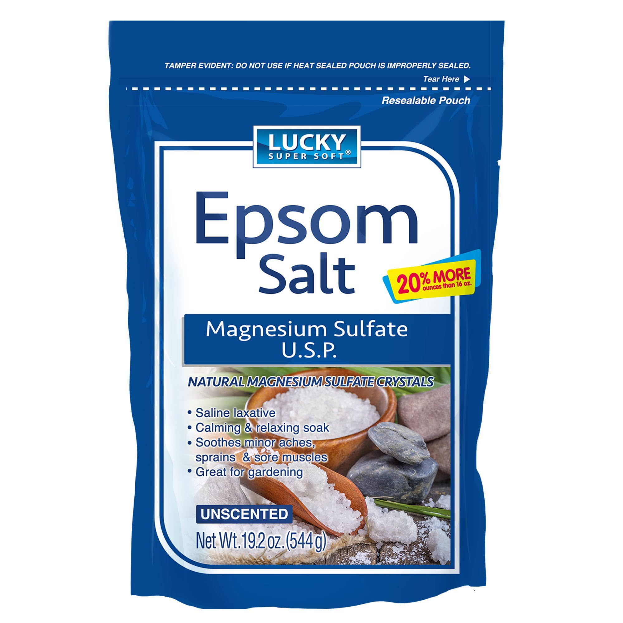 Lucky Super Soft Magnesium Sulfate U.S.P. Epsom Salt, 19.2 Ounce