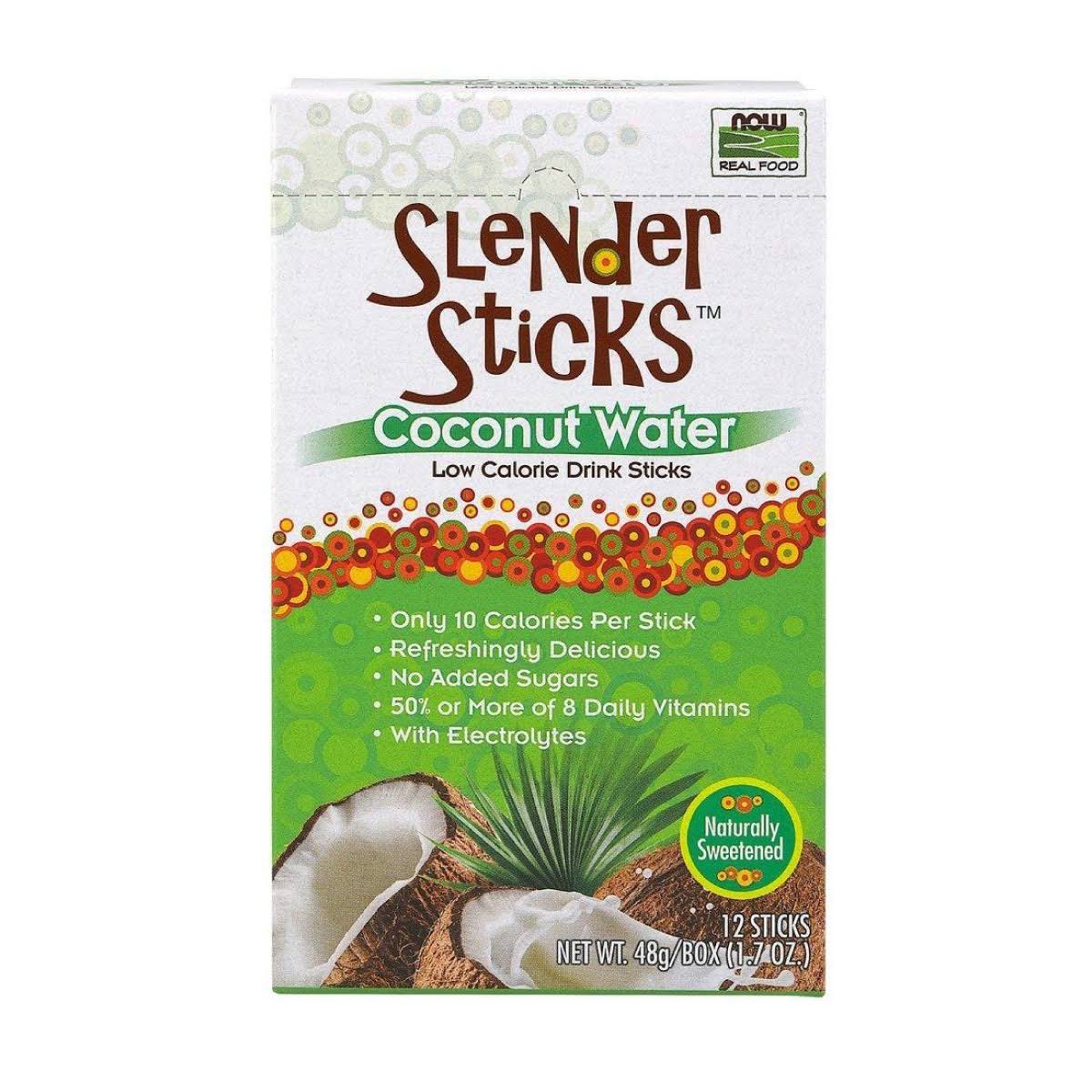 Now Foods Coconut Water Slender Sticks, 12 Packets