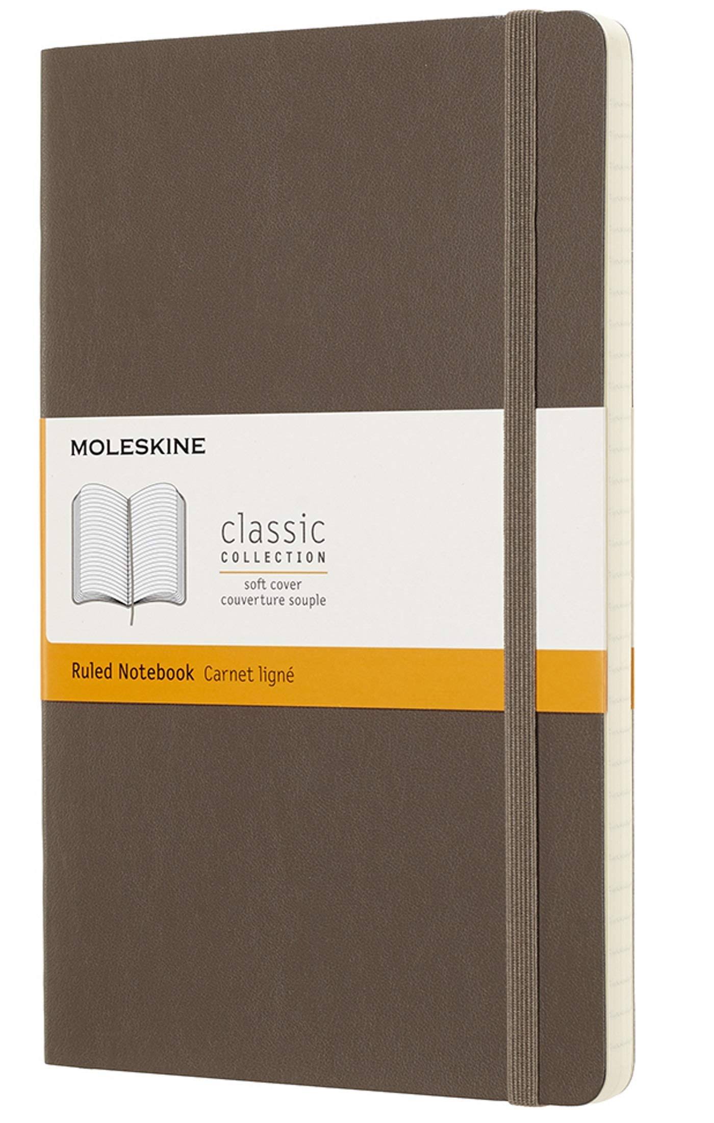 Moleskine - Classic Soft Cover Notebook - Ruled - Large - Earth Brown