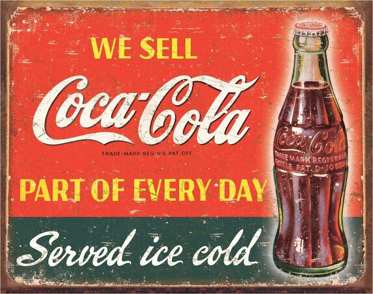 Coca-cola Part of Every Day Distressed Retro Vintage Tin Sign - 12 1/2" X 16"