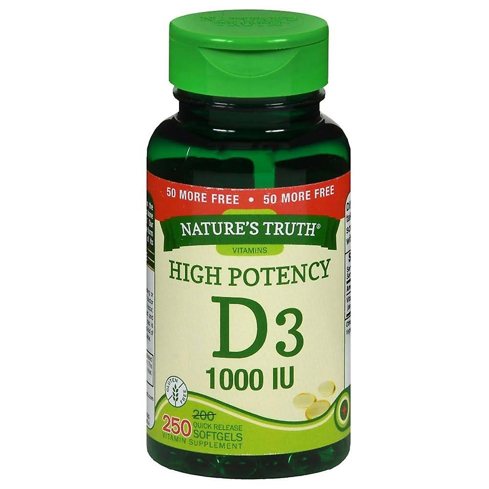 Nature'S Truth D3 Vitamin Softgels 250 Caps 1000 IU