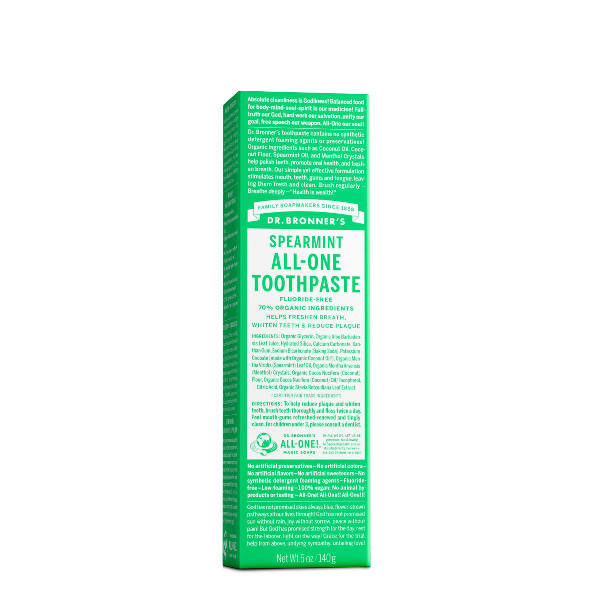 Dr. Bronner's Toothpaste, All-One, Spearmint - 5 oz