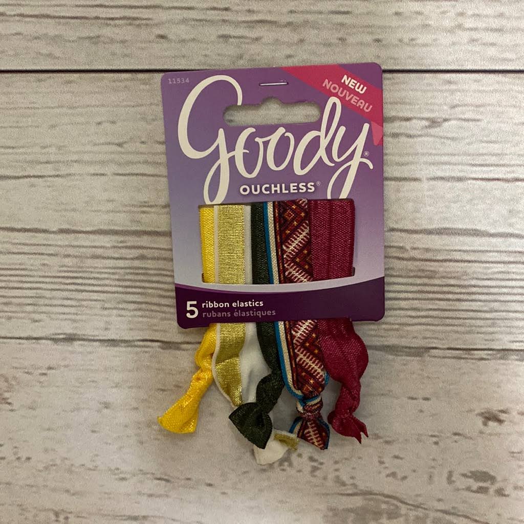Goody Ouchless Ribbon Elastics, Vintage Gold - 5 Count