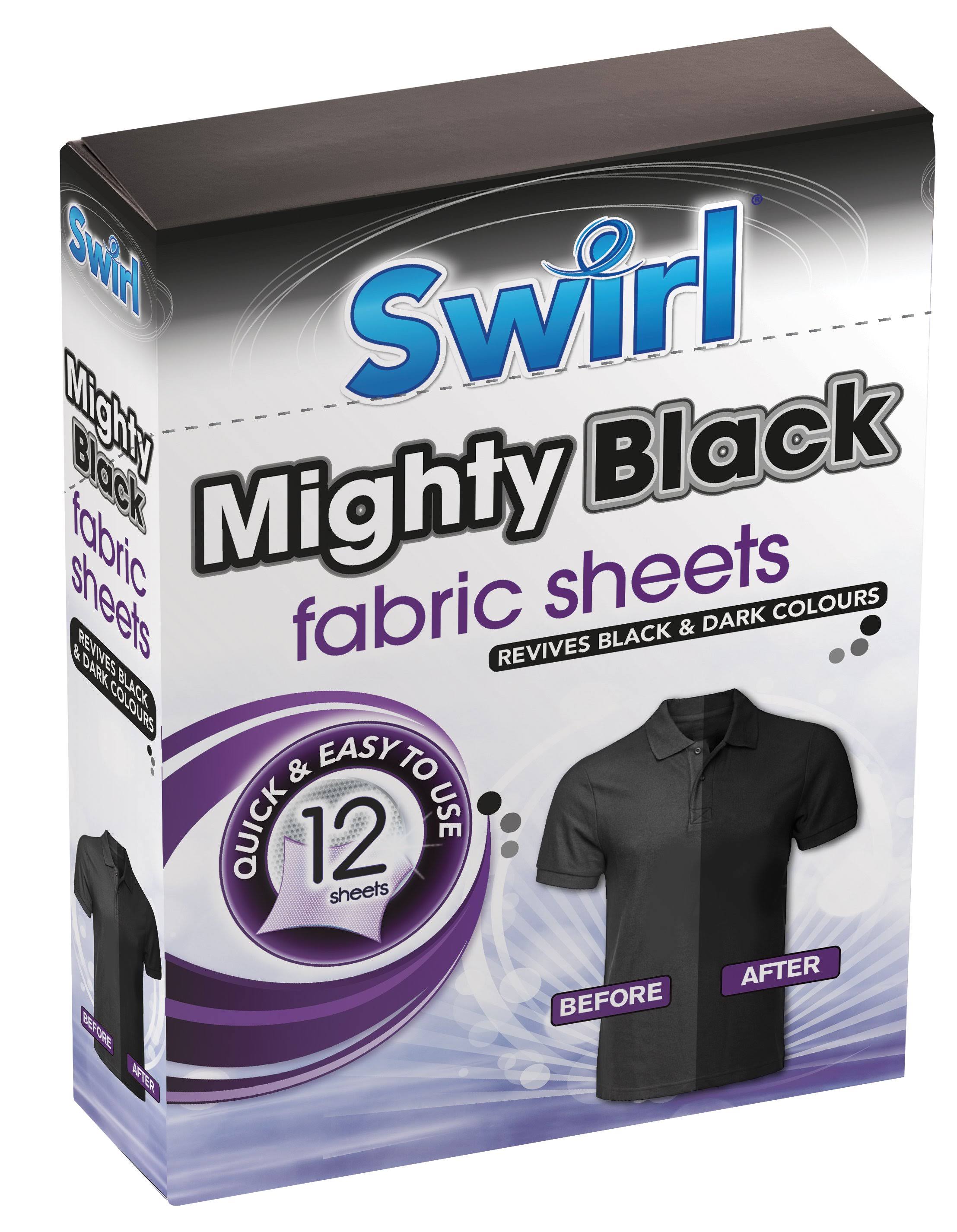 Swirl Mighty 12 Black Fabric Sheets