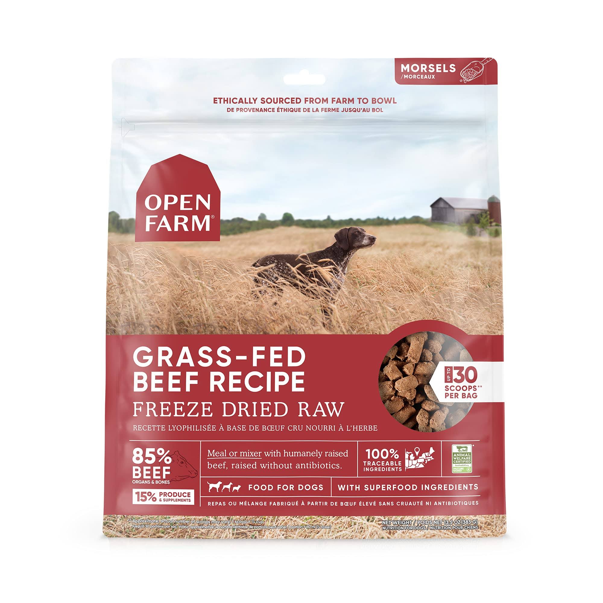Open Farm Pet - Grass-Fed Beef Freeze Dried Raw Dog Food - 22OZ