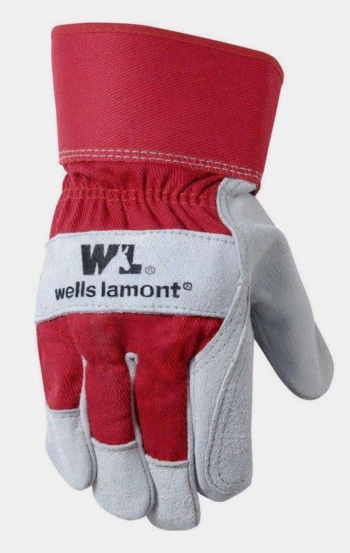 Wells Lamont Leather Work Gloves - with Safety Cuff, Double Palm, Split Cowhide, One Size