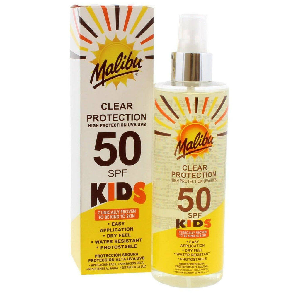 Malibu Kids Clear Protection Spray SPF50, High Protection - 200ml