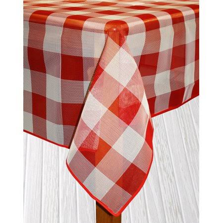 Lintex Bistro Check Indoor/Outdoor Table Cloth, Red