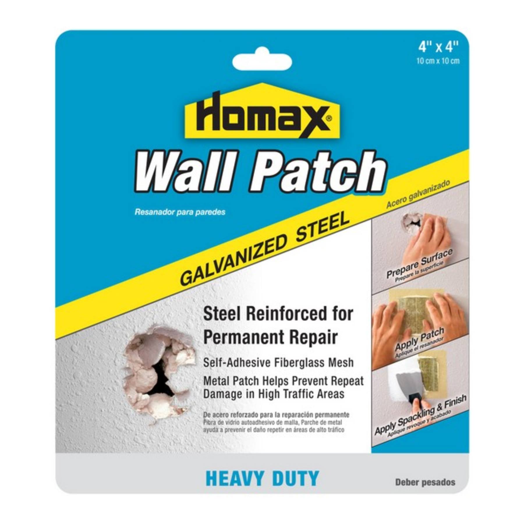 Homax Galvanized Steel Wall Patch - 4" x 4"