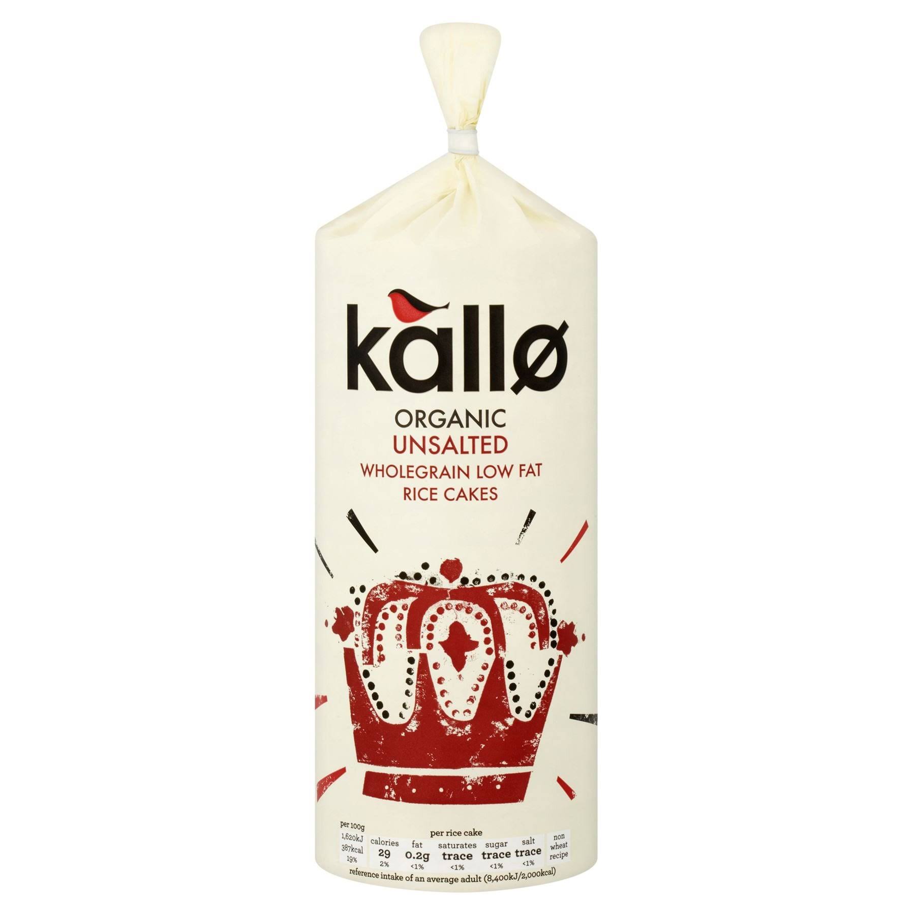 Kallo Unsalted Organic Rice Cakes - 130g