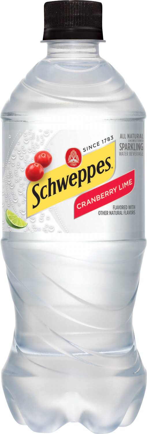 Schweppes Sparkling Water, Cranberry Lime - 20 fl oz bottle