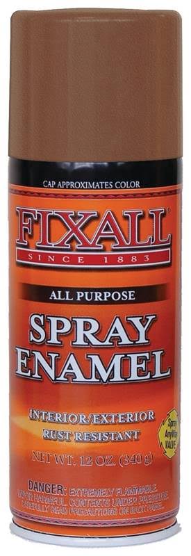 Fixall F1309 All-Purpose Enamel Spray Paint, Coppertone, 12 oz Can
