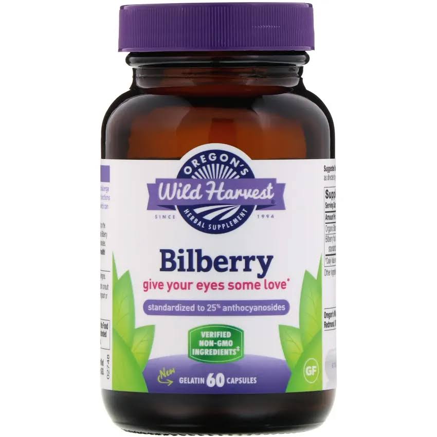 Oregon's Wild Harvest Bilberry Supplement - 60 Vcaps