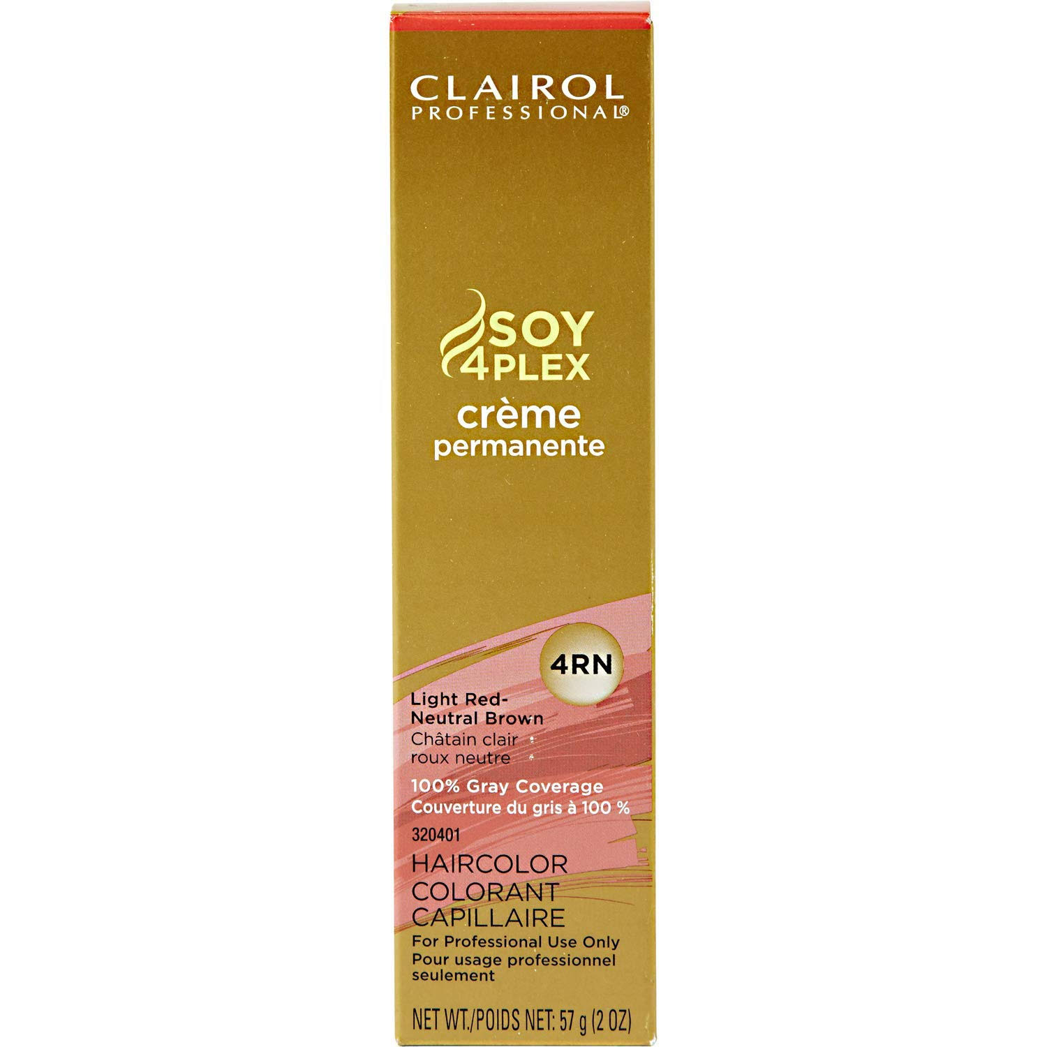 Clairol Professional Pro Creme, 4RN Light Red Neutral Brown, 2 Ounce