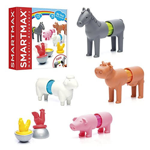 Smartmax My First Farm Animals Stem Magnetic Discovery Building Set With Soft Animals For Ages 1-5 Smartmax