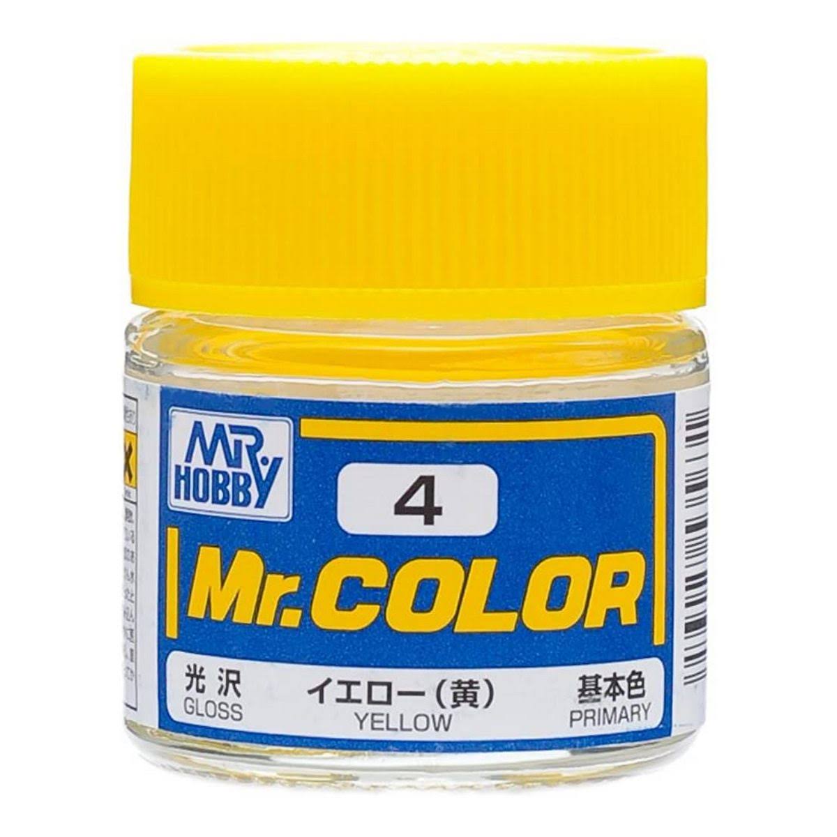 Mr. Hobby C4 Gloss Yellow 10ml Bottle, GSI Mr. Color