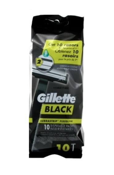 Gillette Men Black Disposable Razors 10 Count
