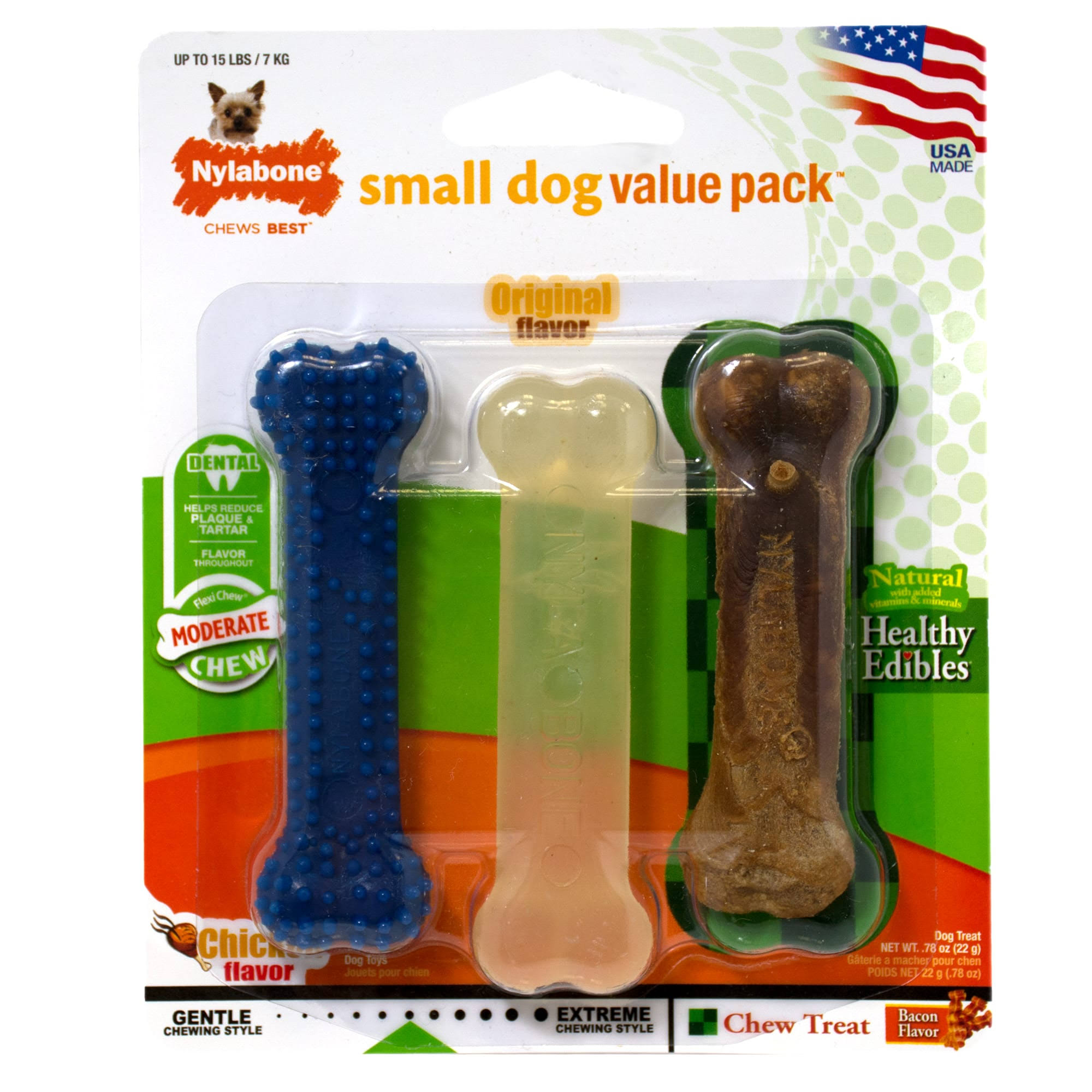 Nylabone Dental Chew Value Pack - x3, Small Dog