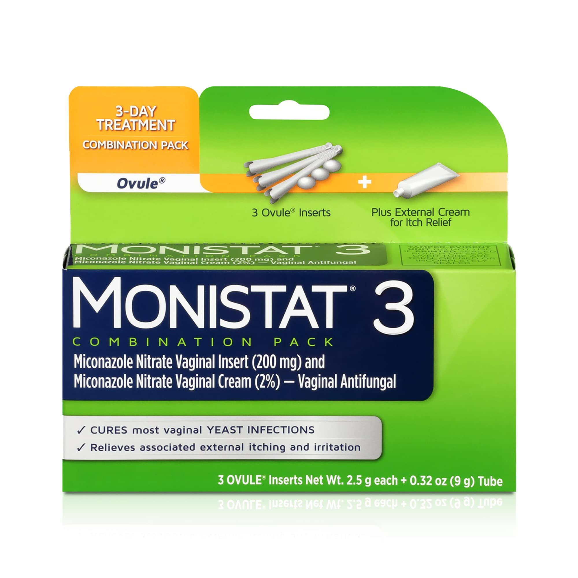 Monistat Cure and Itch Relief Vaginal Antifungal 3-Day Treatment with Ovules Insert - 0.32oz