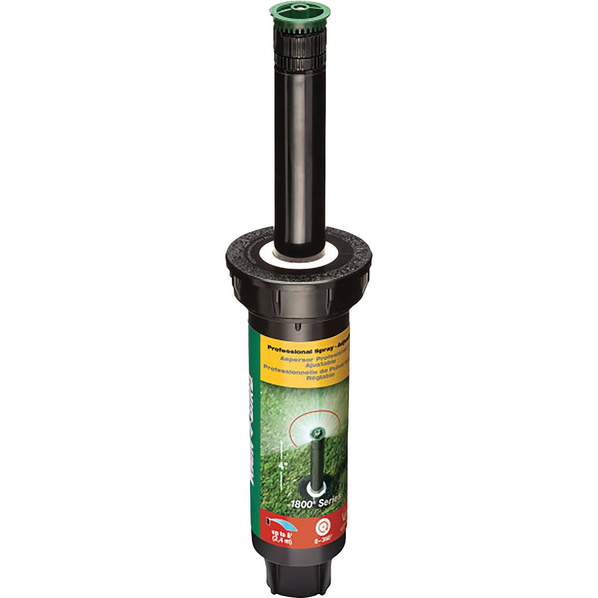 Rain Bird 4 In. Full Circle Adjustable 8 Ft. Rotary Sprinkler with Pressure Regulator 1804AP8PRS