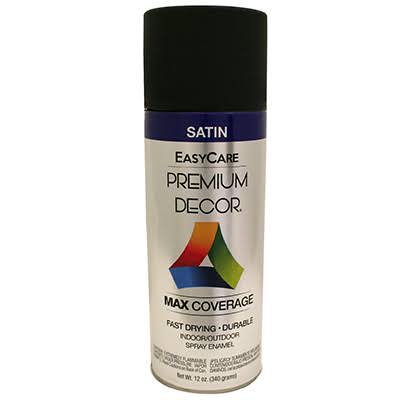 Enamel Spray Paint, Black Satin, 12 oz., True Value, PDS4-AER