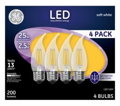 GE Lighting Medium Base Dimmable LED Bulbs - 2.5W, Pack of 4