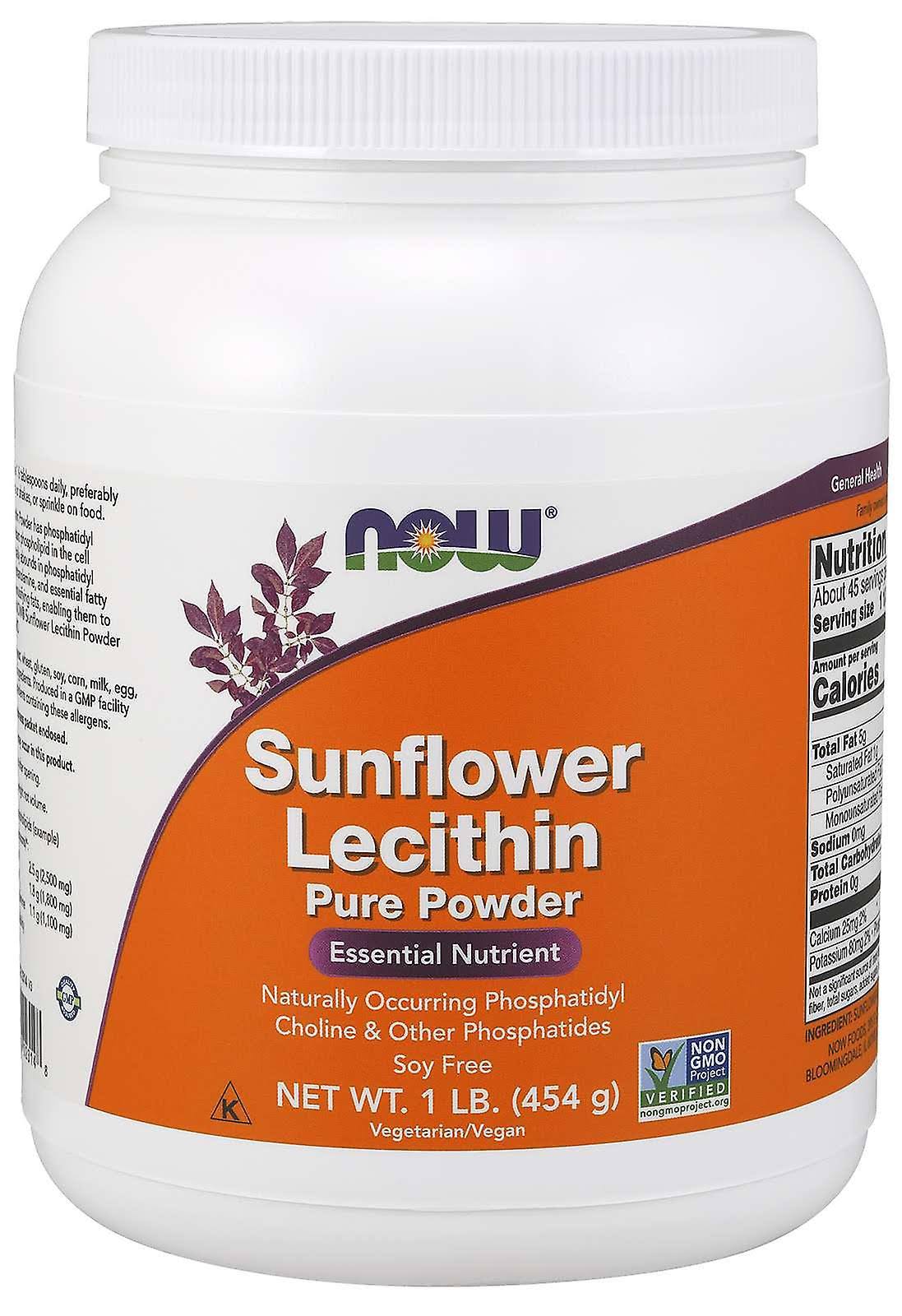 Now Foods Sunflower Lecithin Pure Powder - 1 lb
