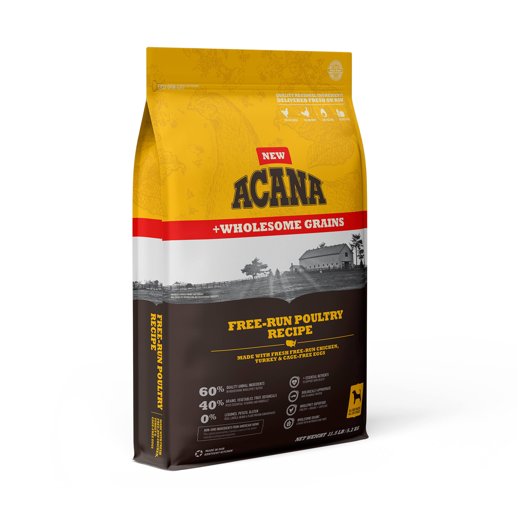 Acana - Free-Run Poultry Wholesome Grains Recipe Dry Dog Food 11.5 lb