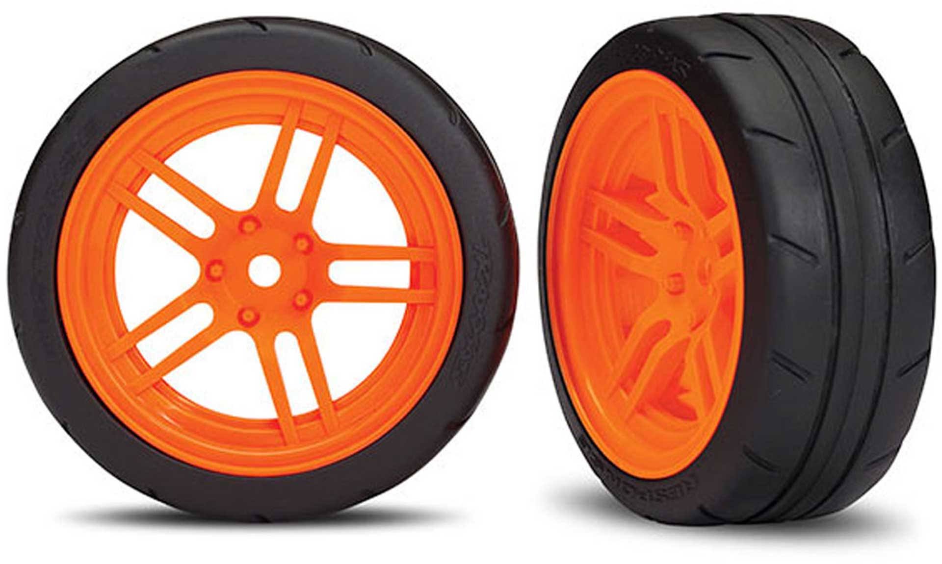 Traxxas Tyres & Wheels, Assembled, Glued, Orange (8373A)