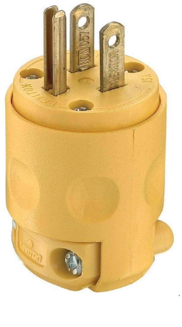 Leviton Grounding Plug - 515PV 15A, 125V, Yellow