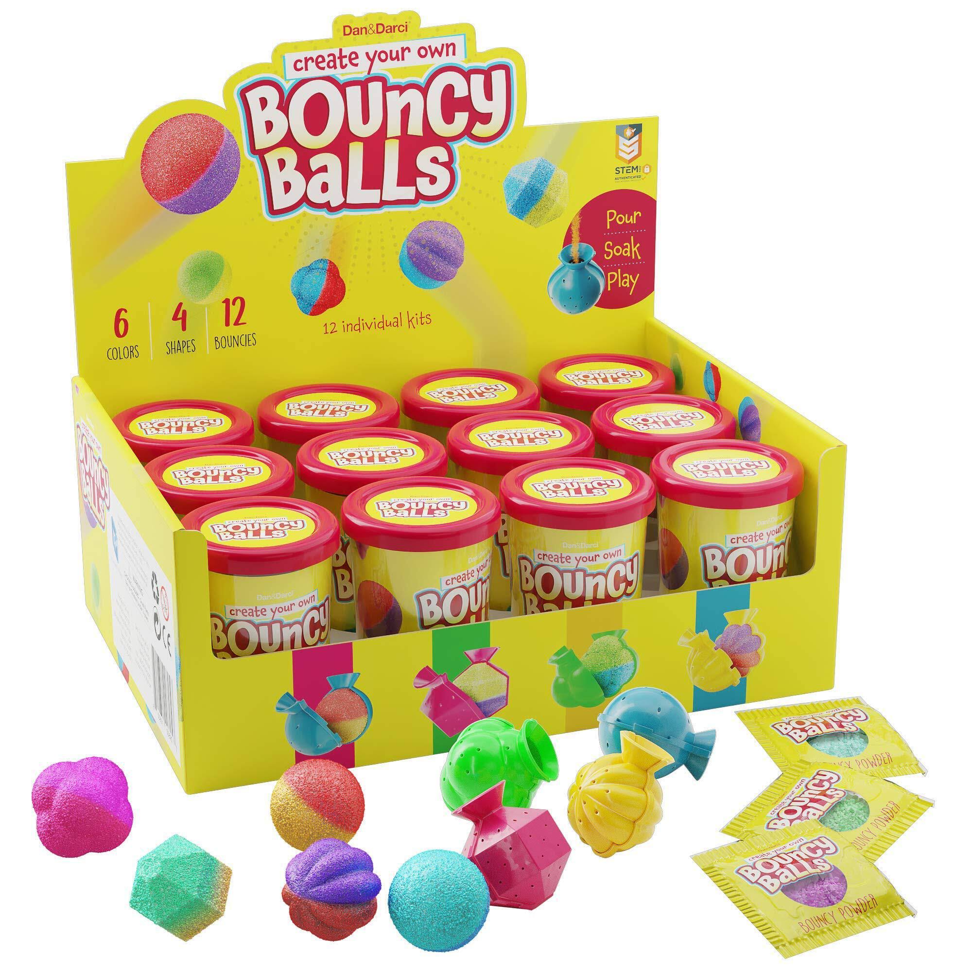 Make Your Own Bouncy Ball Kit - 12 Individual Kits - Science Party Favors - Cool Birthday Parties Activities for Kids - Create 12 Balls - Fun DIY