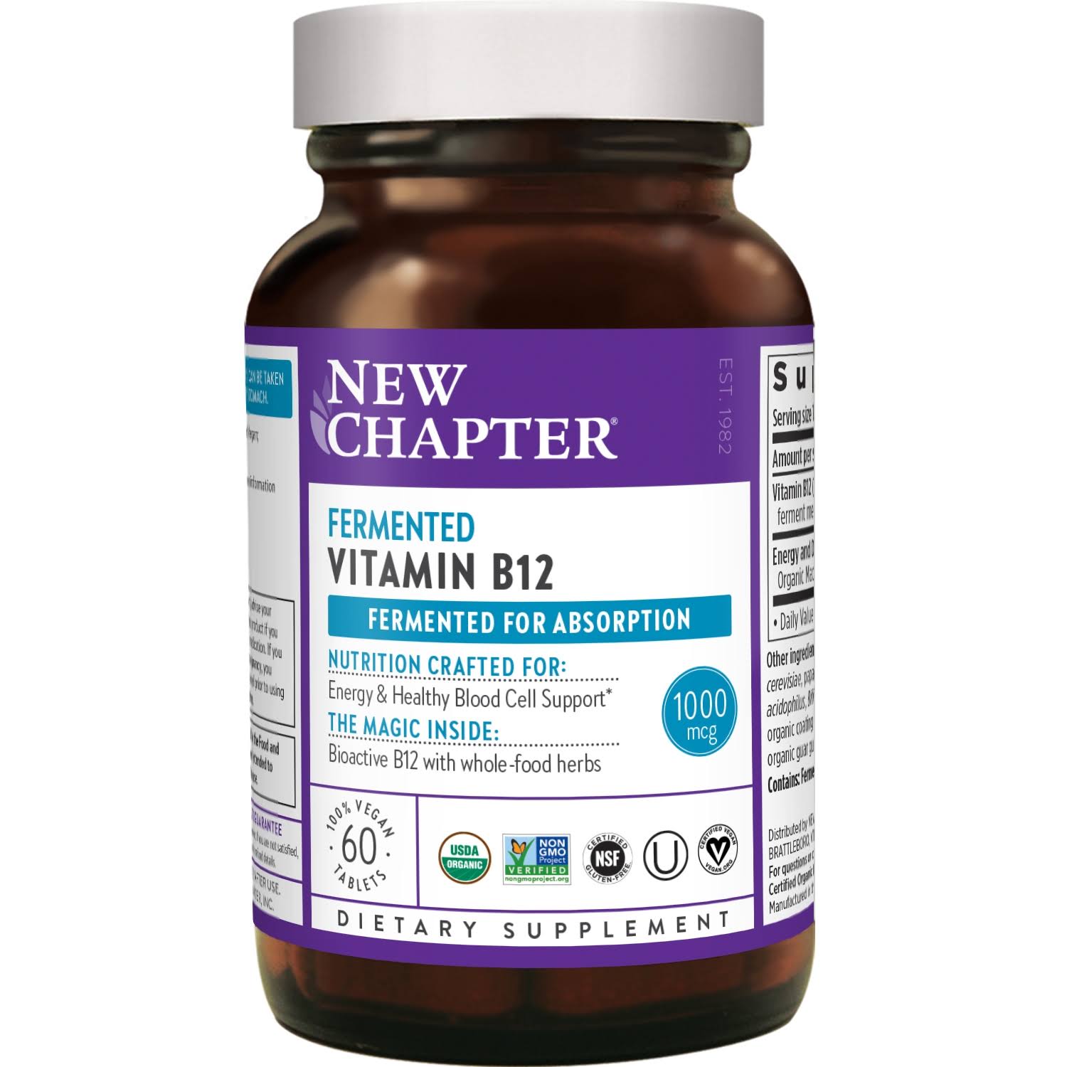 New Chapter Fermented Vitamin B12 60 Vegan Tablets