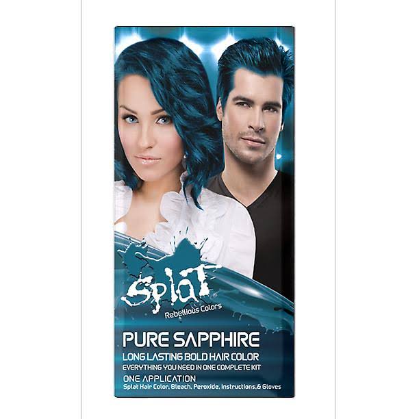 Splat Pure Sapphire Hair Color Kit, Semi-Permanent Teal Blue Dye