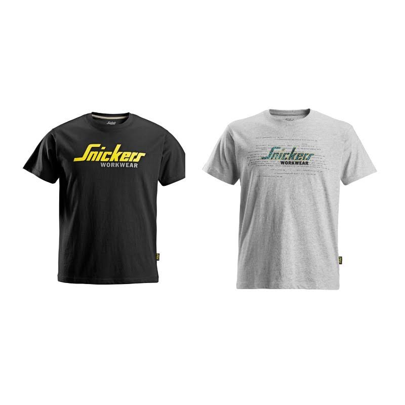 Snickers T Shirts - Black & Grey Twin Pack - L