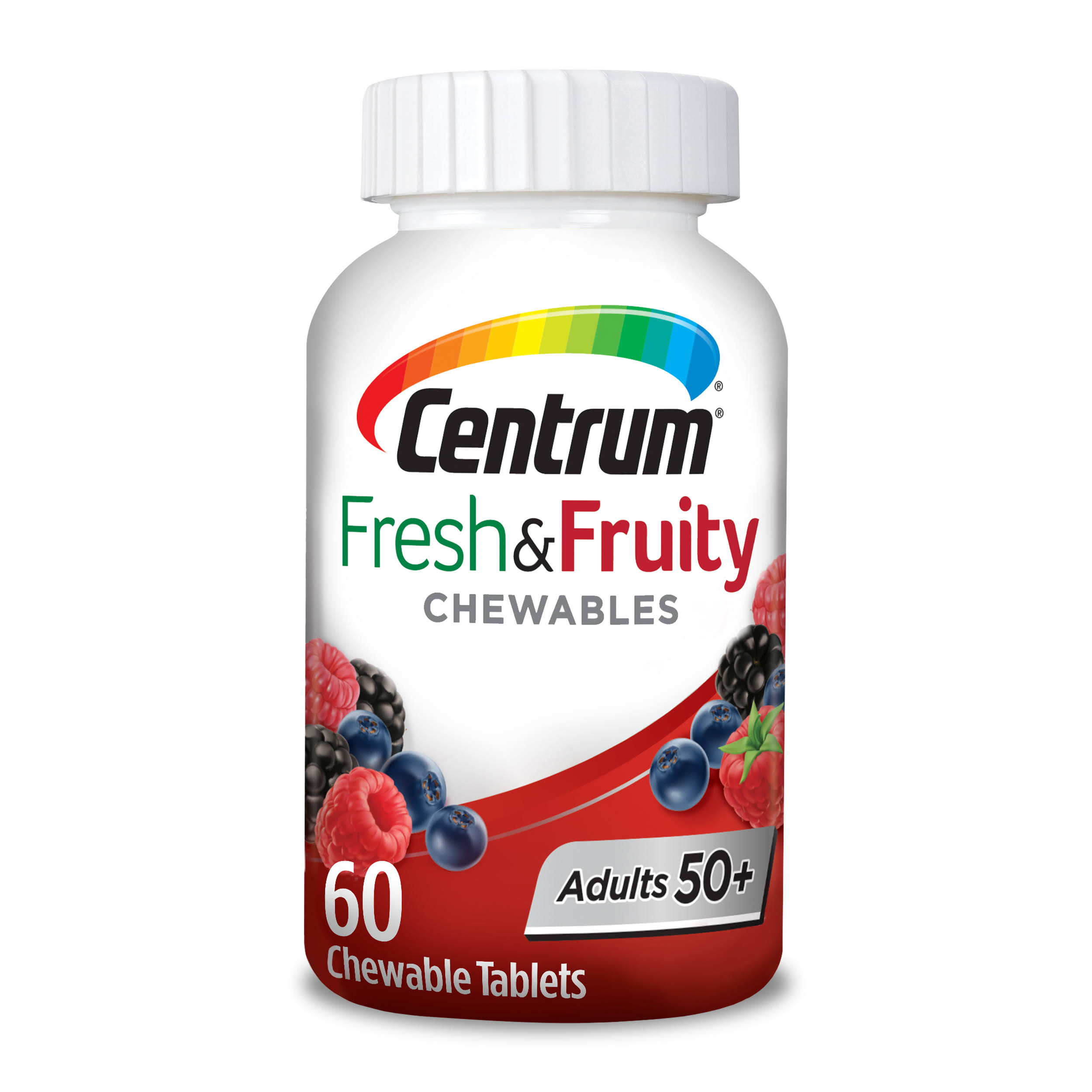 Centrum Chewables Multivitamin/Multimineral, Fresh& Fruity, Adults 50+, Tablets, Mixed Berry - 60 tablets