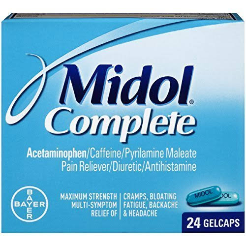 Midol Maximum Strength Menstrual Complete Pain Reliever - 24 Gelcaps